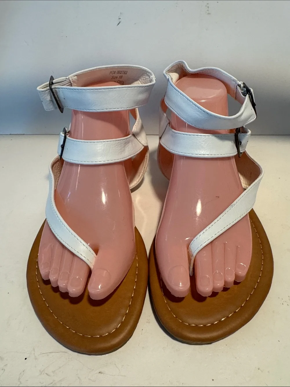 White Ankle-Strap Toe-Ring Sandals - Women's Fashion